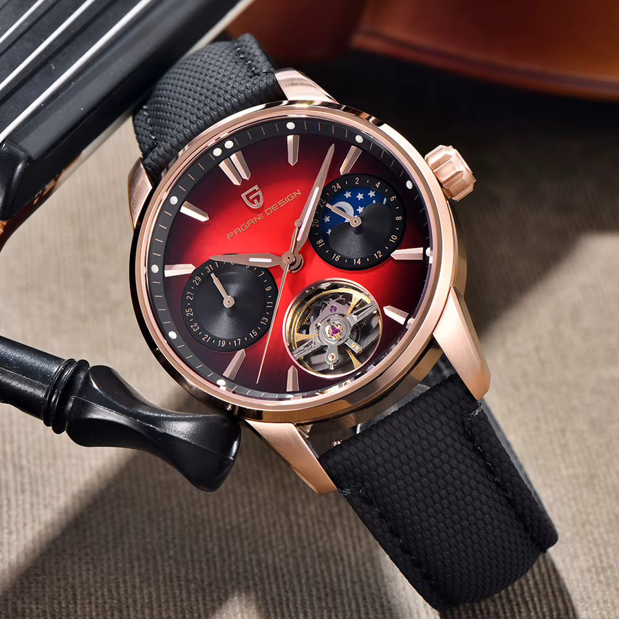 Pagani Design Armbanduhr, Automatik, Schwarz, Roségold, Herren - Bild 5