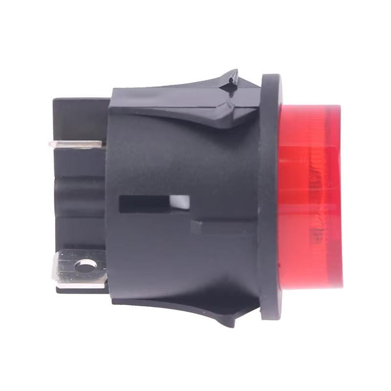 JETTING Druckschalter mit Licht Rot, runder Wippschalter mit 4 Pins, 16A 250V, PS18-16-2 - Bild 2