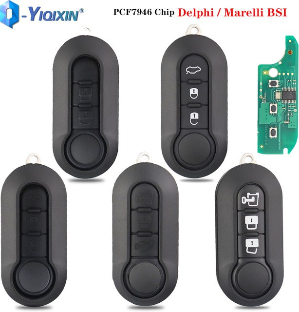 Marelli 433 MHz Auto Fernbedienung Schlüssel für Fiat 500 500L MPV Punto Doblo Qubo Grande Citroen Jumper Boxer Lancia Peugeot mit ID46 Chip in Schwarz - Bild 1