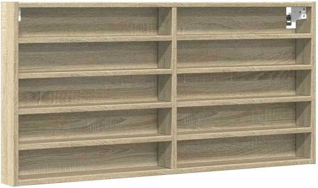 vidaXL Vitrinenschrank Sonoma-Eiche mit Glastüren und Regalböden, Wandmontage, B/H/T: 100 x 50 x 8,5 cm - Bild 1