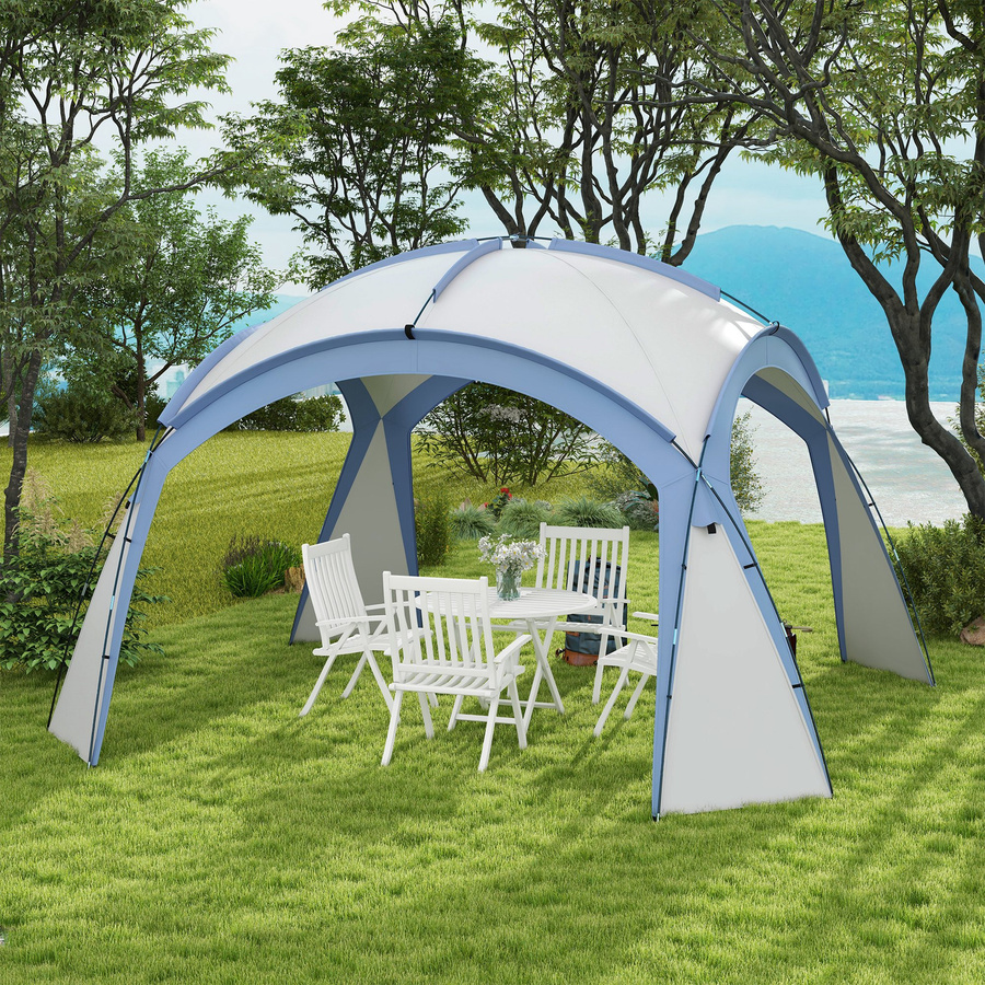Outsunny Event Shelter Pavillon Blau, B/T: 3,5 x 3,5 m, Wasserabweisendes und Winterfestes Partyzelt für Garten, Camping und Festivals - Bild 2