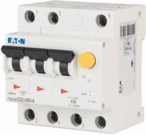 Eaton RCBO FI-Schutzschalter und Leitungsschutzschalter 3phasig 32A 0.03A in Weiß - Bild 1