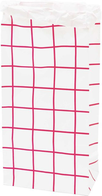 Rico Design Paper Poetry Maxi-Blockbodenbeutel XL aus Kraftpapier, Karo, Pink-Weiß, B: 76 cm, T: 18 cm, H: 32 cm - Bild 1