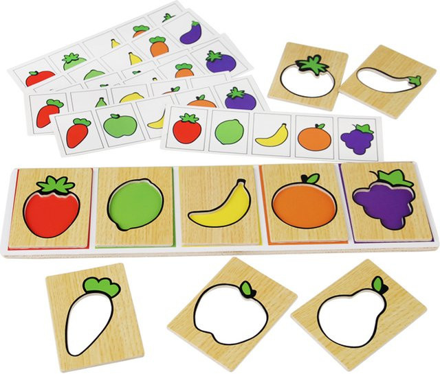 Lee's Sharing Obst Gemüse Paarung Puzzle, Holz, Bunt / Mehrfarbig, ab 3 Jahre - Bild 1