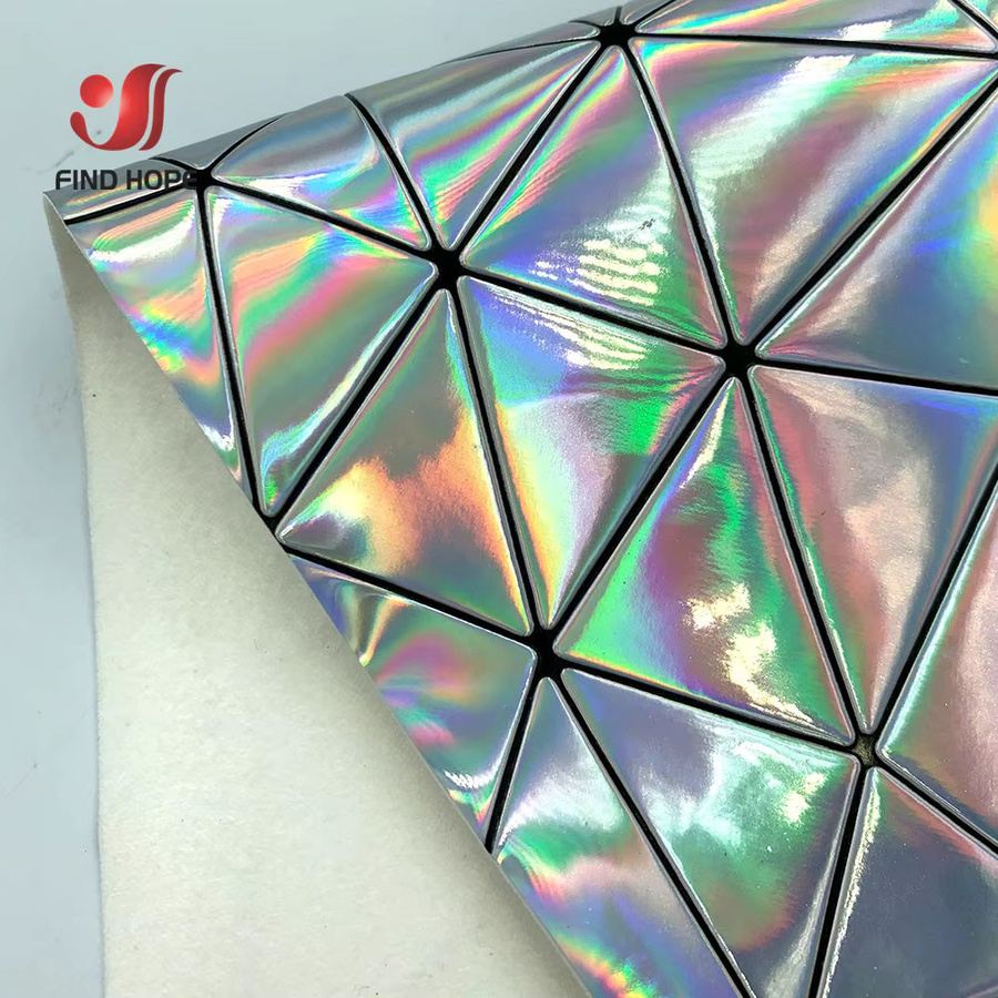 Findohope Holographischer Kunstleder Stoff A5, schillernd geprägtes Textilmaterial in Blau und Multicolour für DIY-Handwerk und Weihnachtsdekoration - Bild 2