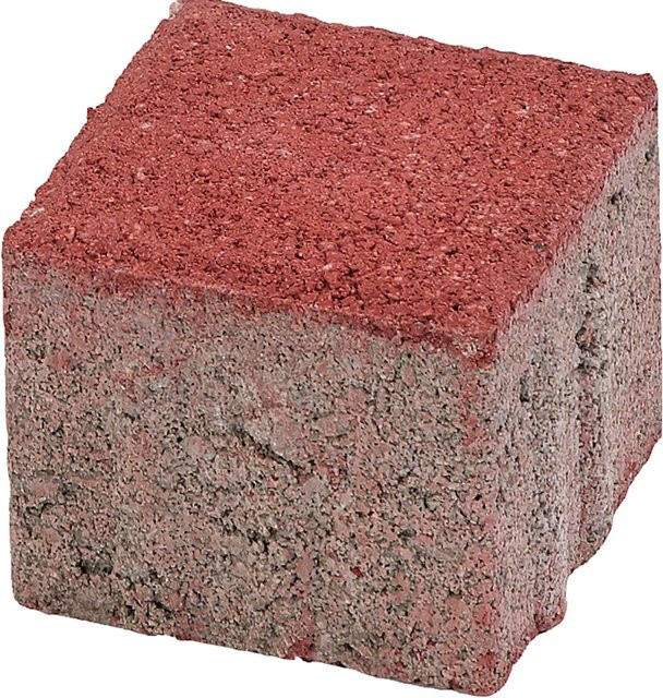 Endstein für Rechteck-Pflaster aus Beton in Rot, B/T/H: 10 x 10 x 6 cm - Bild 1
