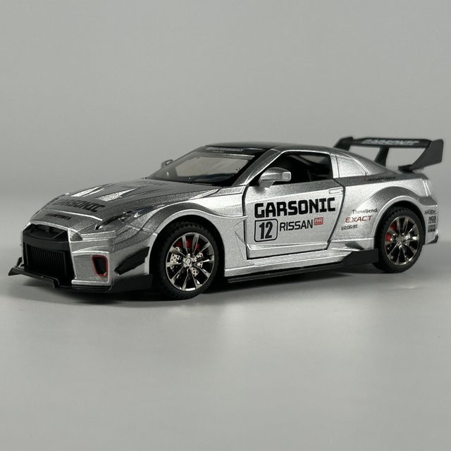 Linyi toy car Nissan Gtr Csr2 Modellauto, 1:32, Metall, Grau - Bild 1