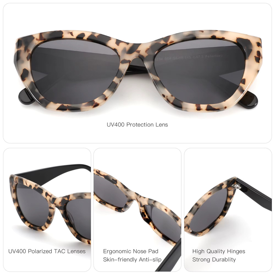 ZENOTTIC Sonnenbrille, quadratisch, Acetat, Vollrand, braun, Damen - Bild 3
