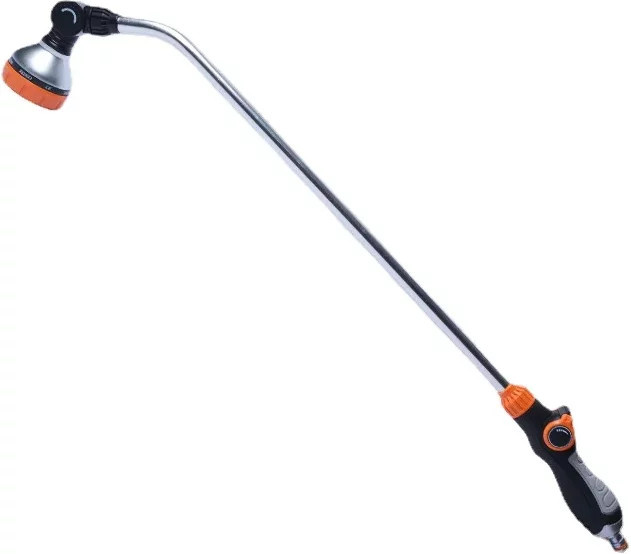 8-Funktions Gartensprinkler Wasserpistole mit langer Stange und Daumenregler in Orange zur Bewässerung von Gemüse und Garten - Bild 1