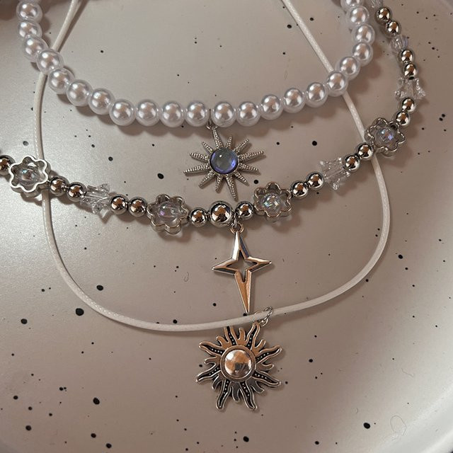 imixlot Halskette Edelstahl, Vintage, Perle, Damen, Silber - Bild 1