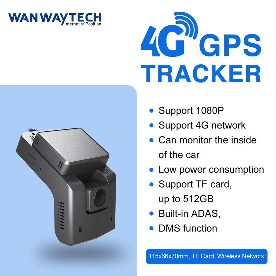 WanWay Dashcam WiFi 4G mit Dual Lens, 1080P Full HD, GPS-Tracking und ADAS, Schwarz - Bild 3