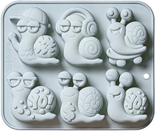 Silikonform Schnecke von Rainy Hyades in Blau für Schokolade, Kuchen, Gummibärchen und Eiswürfel - Bild 1