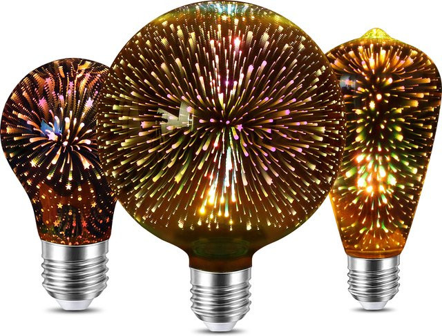 MALITAI Retro LED-Glühbirne im Edison-Stil mit 3D-Effekt, E27, transparentes Glas - Bild 1