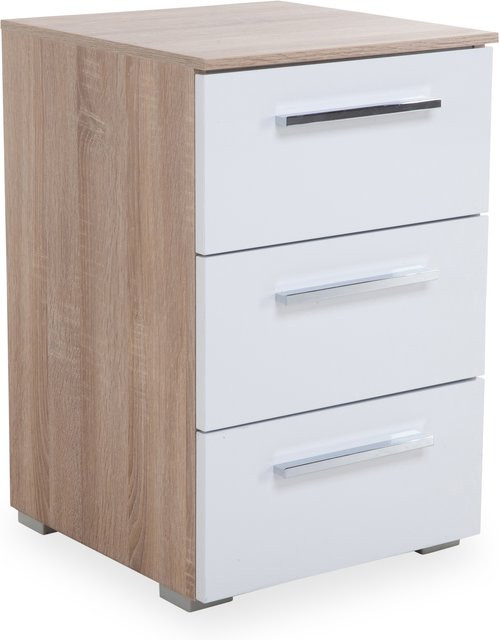 Nachtkommode vito ALLSTARS Modern in Eiche Sonoma und White Glossy, B/T/H: 42 x 40 x 61 cm - Bild 1