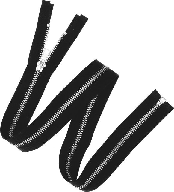 Rico Design Metall-Reißverschluss in Schwarz mit silbernem Schieber, Breite: 5 mm, Länge: 65 cm - Bild 1