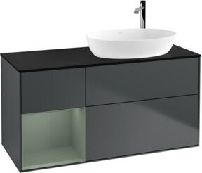 V&B Waschtischunterschrank Finion in Blau und Grau, B/T/H: 120 x 50,1 x 50,1 cm - Bild 1