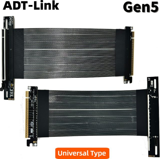 SPEEDIER PCI Express 5.0 x16 GPU Riser-Kabel 90 Grad Winkel für Nvidia und AMD Grafikkarten in Schwarz - Bild 1