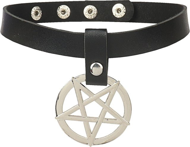 YIRAN Choker Halskette, Leder, Schwarz, Damen, Punk - Bild 1