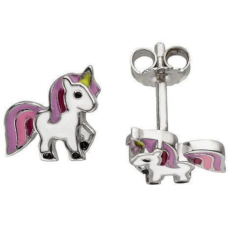 Colkid Kinder Ohrstecker Einhorn, 925 Silber - Bild 1