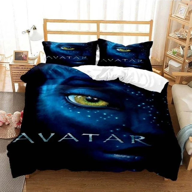 Gu Tao Bettwäscheset Avatar Film Motiv Blau, 3-teilig aus Polyester, B/H: 200 x 200 cm - Bild 1