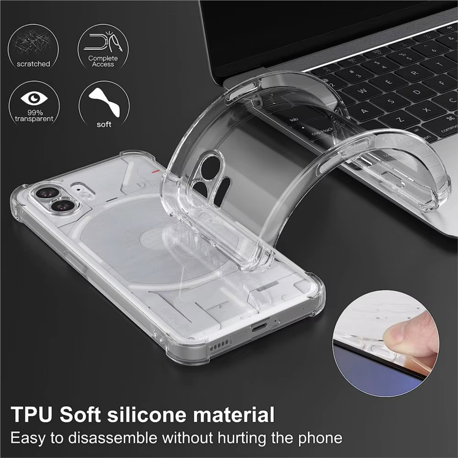 Stoßfeste Airbag Clear Case Silikon-Schutzhülle für Nothing Phone 1, 2, 3, 3A lite und Pro in Transparent - Bild 3