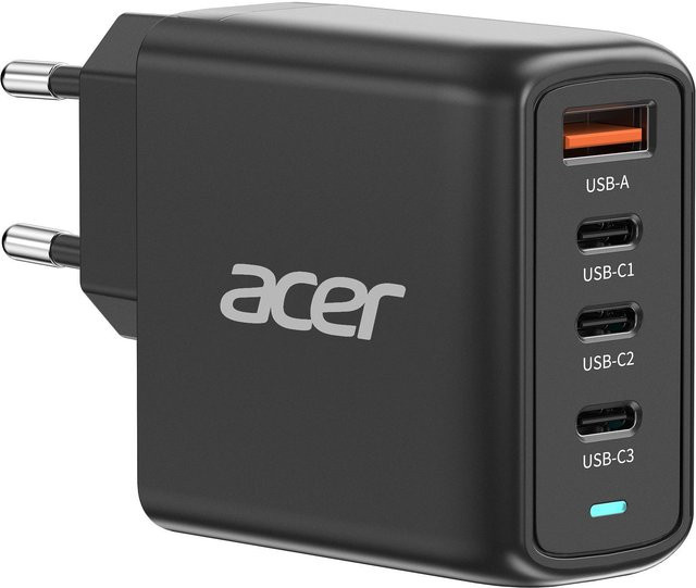 Acer 100W GaN Charger in Schwarz mit 4 Anschlüssen und 2m USB-C Ladekabel - Bild 1