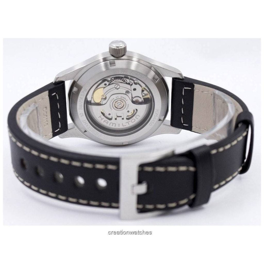 Hamilton Armbanduhr Automatik, Edelstahl, Leder, Schwarz, Herren - Bild 3
