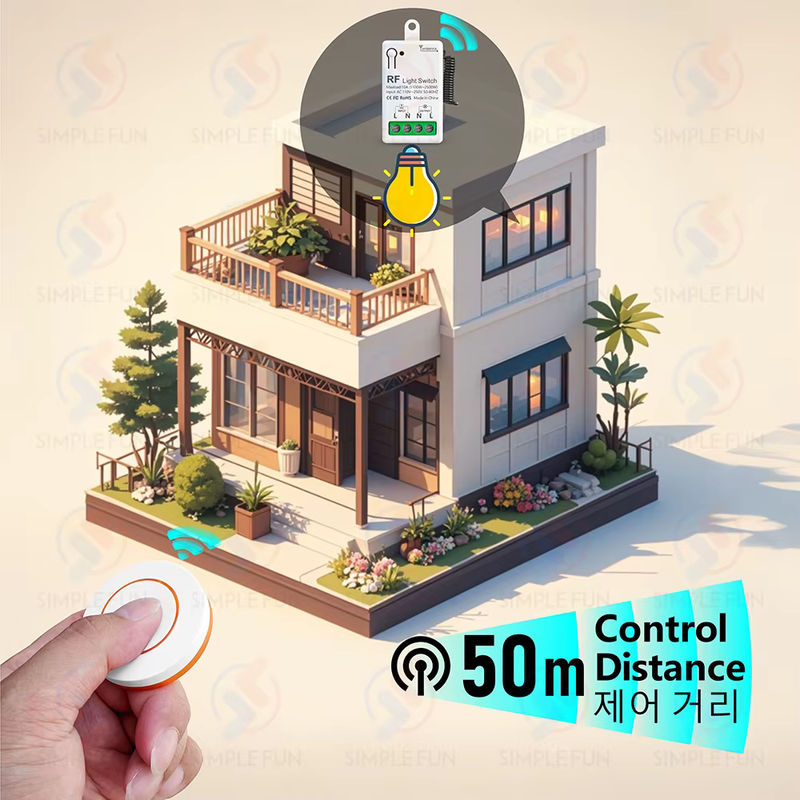 SLMPLEFUN Wireless Smart Licht Schalter 433 MHz RF Relais Empfänger und Sender in Weiß für LED, Lampe und Ventilator - Bild 5