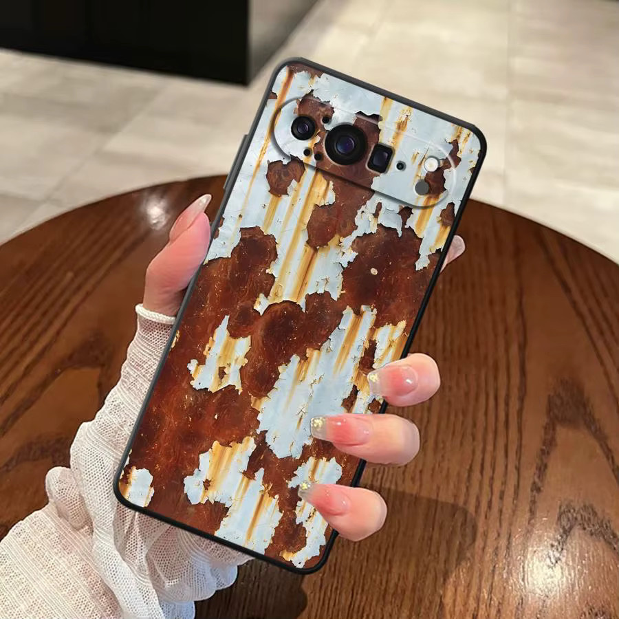 Handyhülle für Google Pixel 8a 7a 6a 9 Pro XL 9a 6 7 8 Pro mit Retro Rost Design in Schwarz und Multicolour Soft Shell - Bild 3