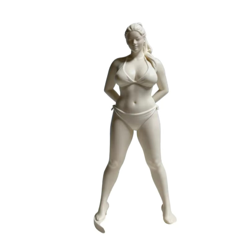 CELEBON 3D-Gedruckte Göttin-Figur im Badeanzug als stereoskopische Desktop-Skulptur, Farbe: Weiß, Höhe: 12,0 cm, Breite: 12,0 cm, Tiefe: 12,0 cm - Bild 4