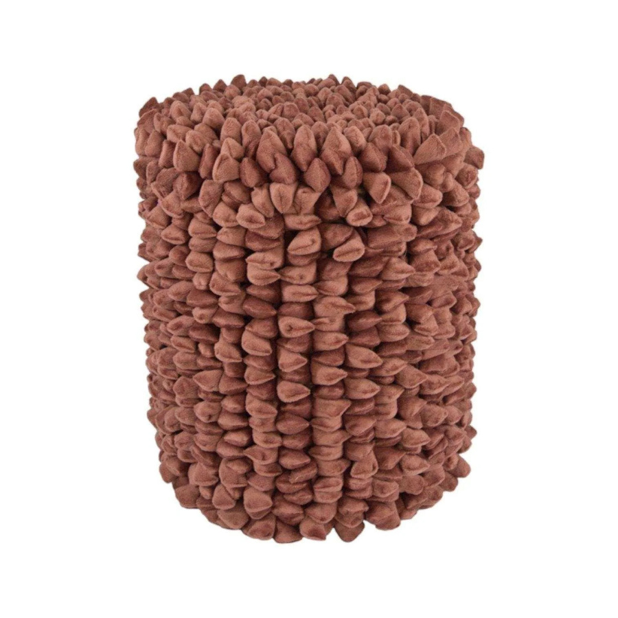 Haans Lifestyle Pebble Pouf in Kupfer mit Dreieck-Muster, Durchmesser: 46 cm - Bild 1