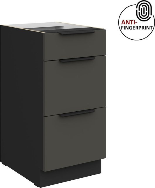 Küchenunterschrank ARIA in Graphite matt mit Anti-Fingerprint-Beschichtung, Breite: 40 cm - Bild 1