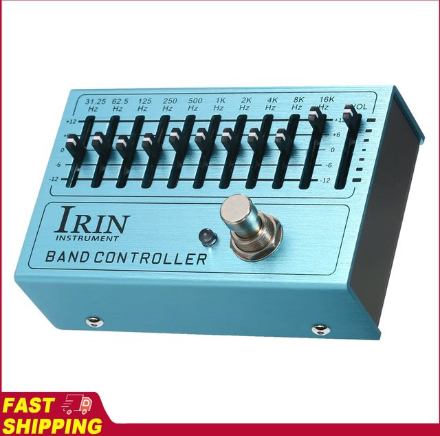 IRIN Mini-Gitarren-Equalizer 10-Band EQ Effektpedal mit True Bypass in Blau - Bild 1