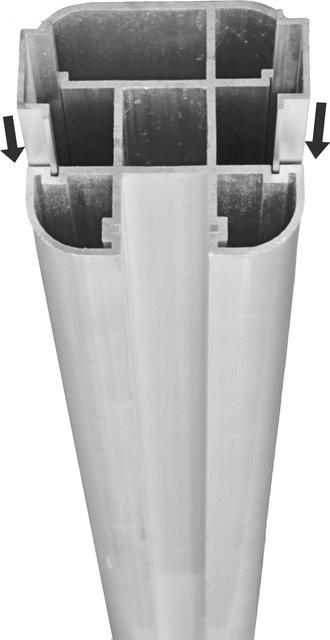 T & J Dalu-Serie Pfosten aus Aluminium, Farbe: Silber, Höhe: 680 cm - Bild 1