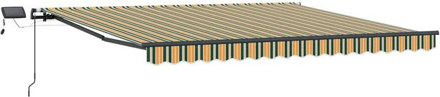 vidaXL Einziehbare Markise aus Stoff in Grün-Gelb, Breite: 450 cm, Tiefe: 300 cm - Bild 1