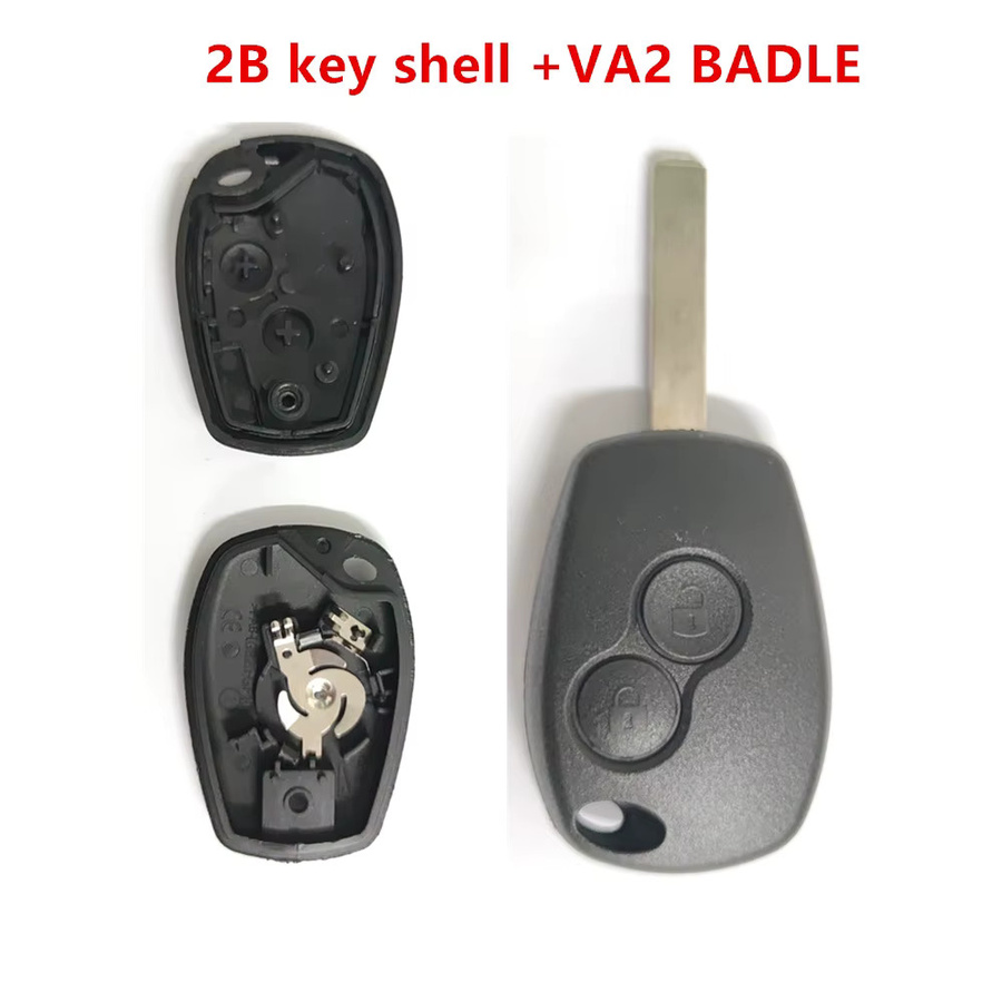 Wilongda Schlüsselgehäuse für Renault Duster, Modus, Clio 3, Twingo, Dacia Logan, Sandero und Kangoo in Schwarz mit 2/3 Tasten - Bild 2