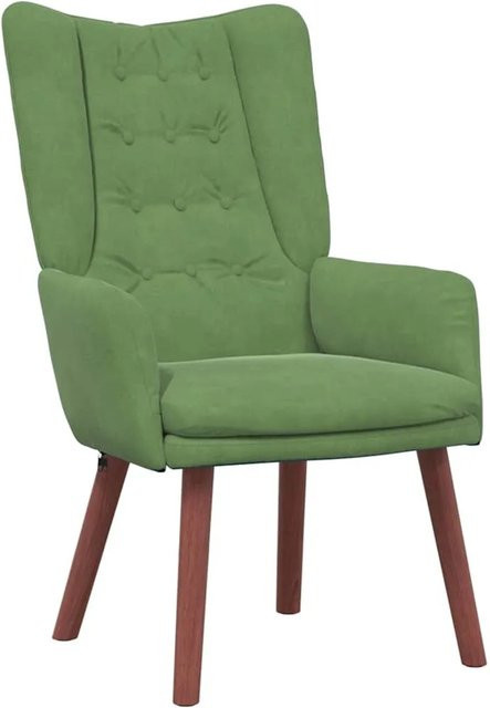 vidaXL Relaxsessel in Hellgrün aus Samt mit Armlehnen und Metallrahmen, B/T/H: 63 x 67 x 94 cm - Bild 1