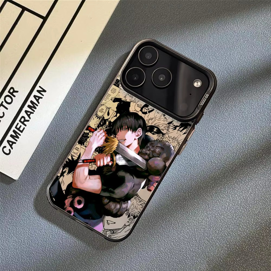 Anime F-Fushiguro Toji Handyhülle für iPhone 11 bis 17 Pro Max, Matte Laser Aurora Optik, stoßfest, Mehrfarbig - Bild 3
