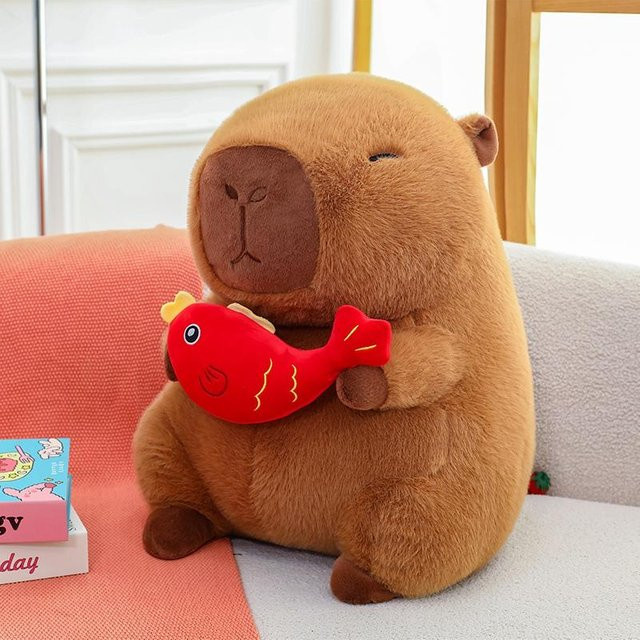 Kidsly Capybara Puppe Plüschtier, Braun, 28cm - Bild 1