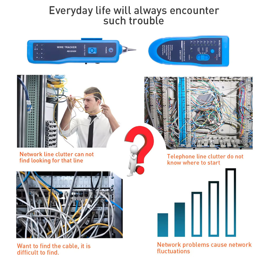 Kebidumei Netzwerkkabeltester LAN-Telefondraht-Tracker mit Diagnoseton für STP UTP Cat5 Cat6 RJ45 RJ11 in Gelb - Bild 2