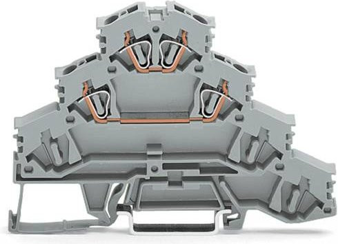WAGO 281-531 Vierstock-Durchgangsklemme 6mm Zugfeder Grau 50 Stück - Bild 1