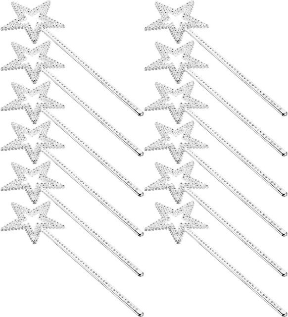 Binchi Outdoor Product Stern Fee Zauberstäbe, 12-teiliges Set, Silber - Bild 1