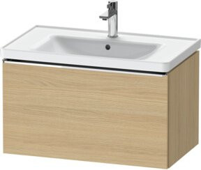 Duravit Waschtischunterschrank D-Neo in Eiche Natur und Beige, wandhängend, 1 Auszug, B: 78,4 cm, T: 45,2 cm - Bild 1