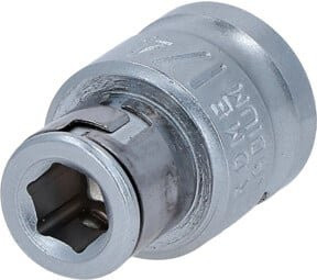 KS Tools Bit-Adapter-Stecknuss für 1/4 Zoll Bits mit 3/8 Zoll Antrieb, Silber - Bild 2