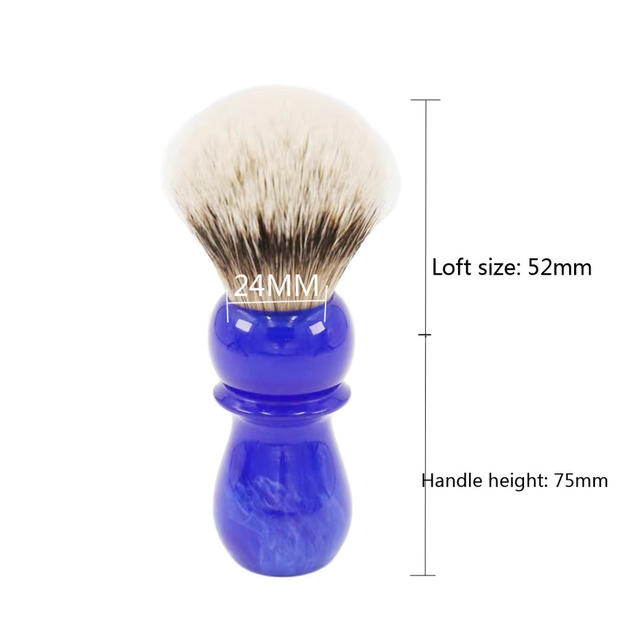 YAQi Rasierpinsel Silvertip Dachshaar, Arctic Sky Deep Blue, 24 mm, Herren - Bild 2