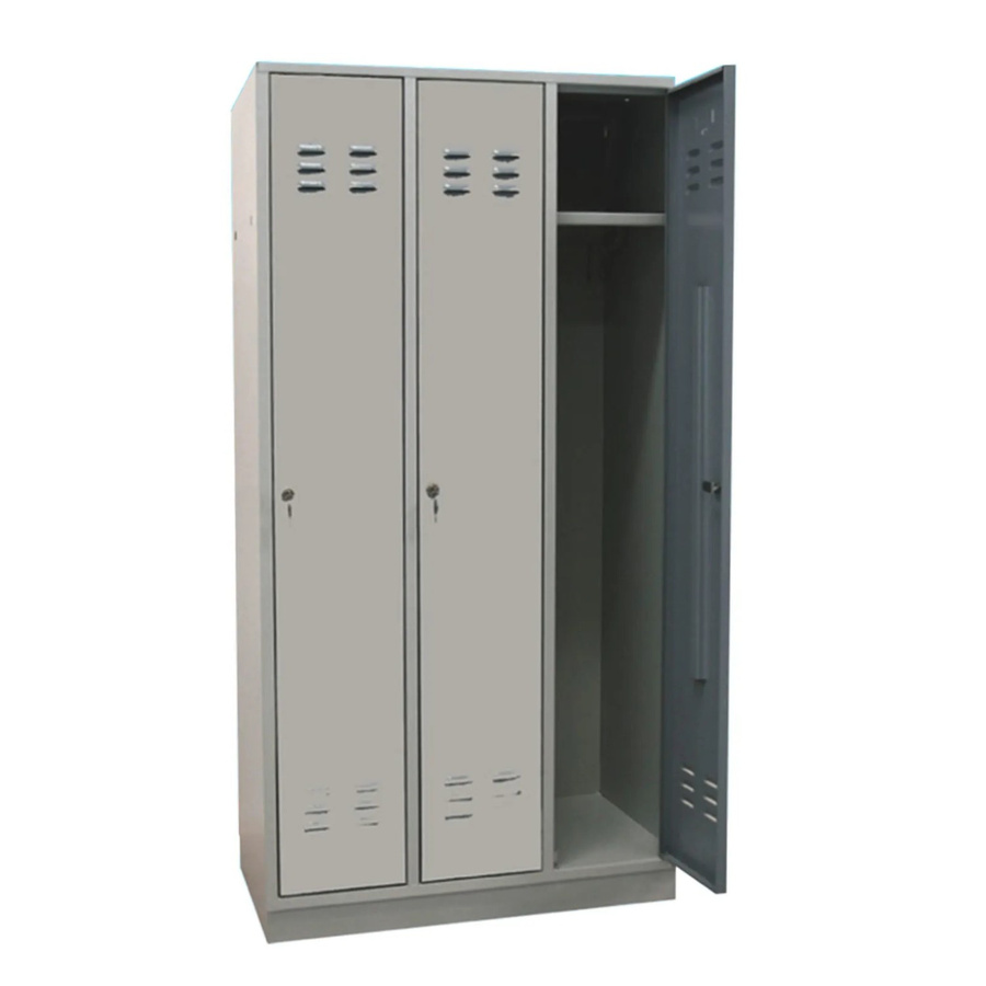 PROREGAL Garderobenschrank Ermine mit 3 Türen in Lichtgrau, H x B x T: 177,5 x 89 x 50 cm - Bild 2