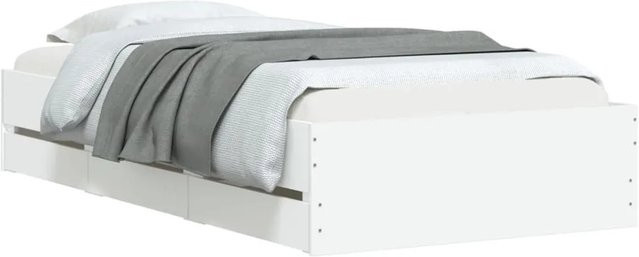vidaXL Bettgestell mit Schubladen in Weiß aus Holzwerkstoff B/T/H: 100 x 200 cm - Bild 1