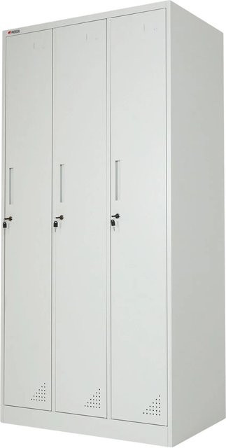 PROREGAL Spindschrank ELEPHANT Metallschrank mit 3 Abteilen, Lichtgrau, B/T/H: 90 x 50 x 180 cm - Bild 1