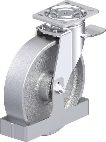 Blickle Stahlblech-Lenkrolle LH-G 250K-ST-FS in Silber, Rad-Durchmesser: 250 mm, Tragfähigkeit: 900 kg - Bild 1