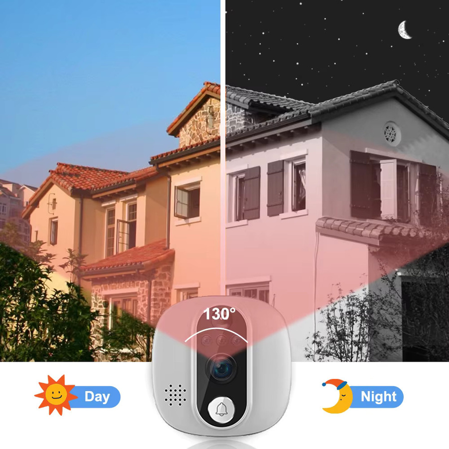 HunterTBK Smart Life Tuya WLAN-Türklingel mit 3MP Kamera, 1080P Auflösung, 5G/2.4G WLAN, 5000mAh Akku, PIR-Bewegungsmelder und IR Digitaler Türspion - Bild 5